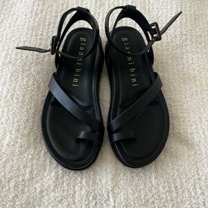 Gianni Bini Black Strappy Sandals